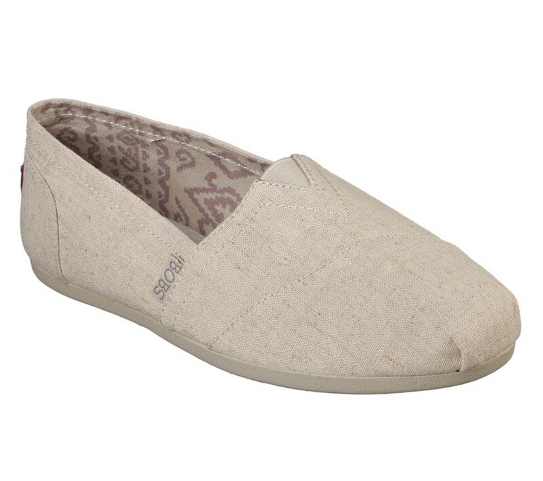 Skechers Dam Beige Platta Skor - Bobs Plush - Best Wishes - Sverige (VTNIP-9276)
